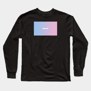 Gradient art 80's meow cute pink blue Long Sleeve T-Shirt